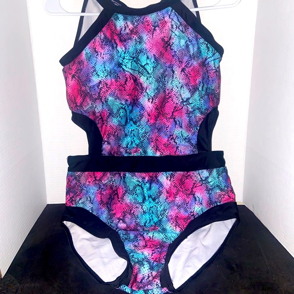 New swim suit, sexy and colorful, snakeskin print.